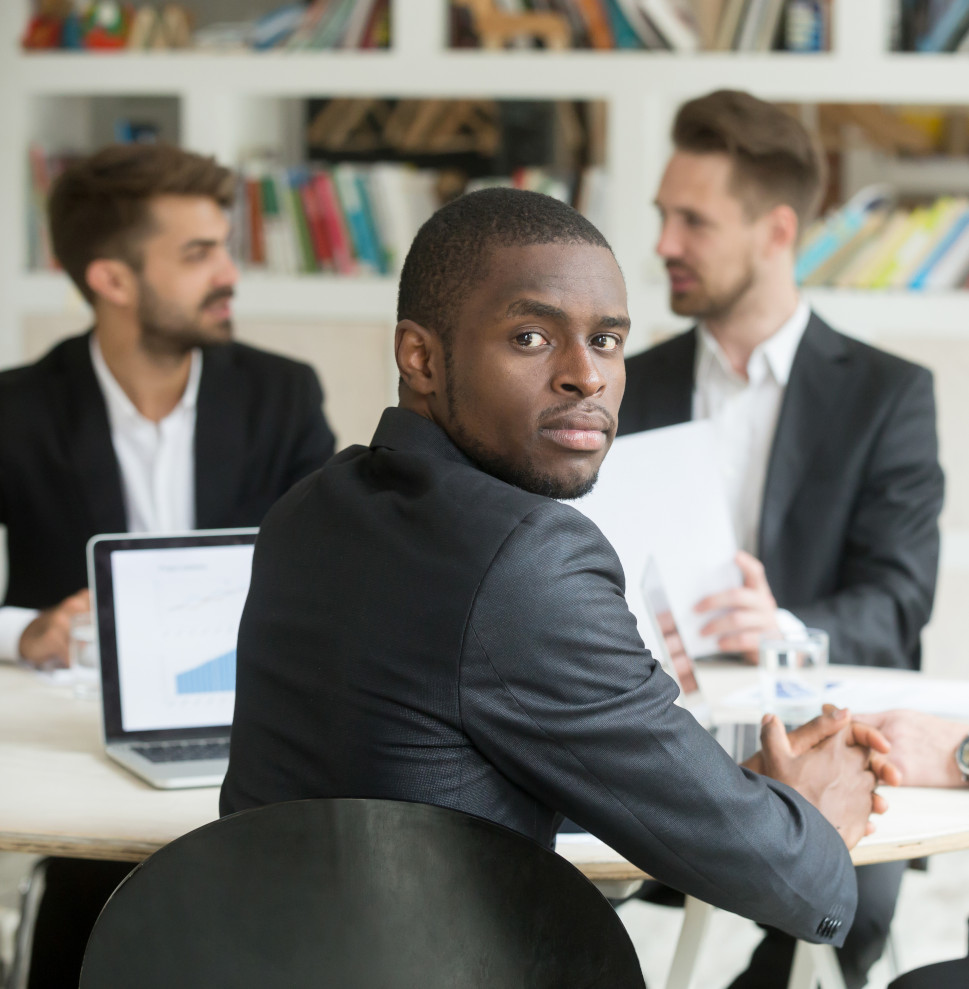 Leaders in a boardroom discussion